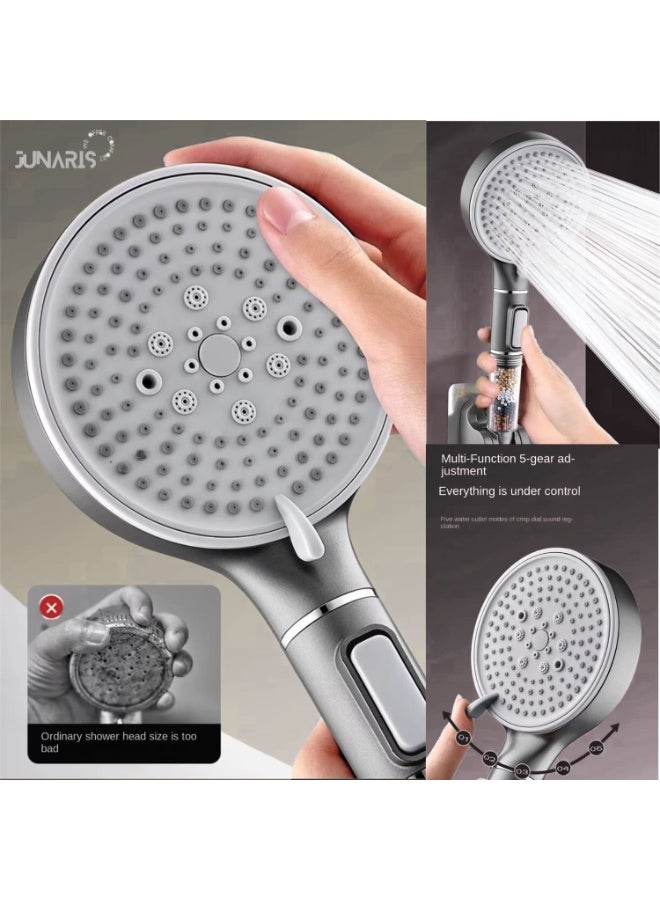 JUNARIS Handheld Shower Head Set Black with Filter, Showerhead with 150CM Shower Hose 5-mode with Hard Water Filter for Bathroom Remove Chlorine and Harmful Substance - Image 5