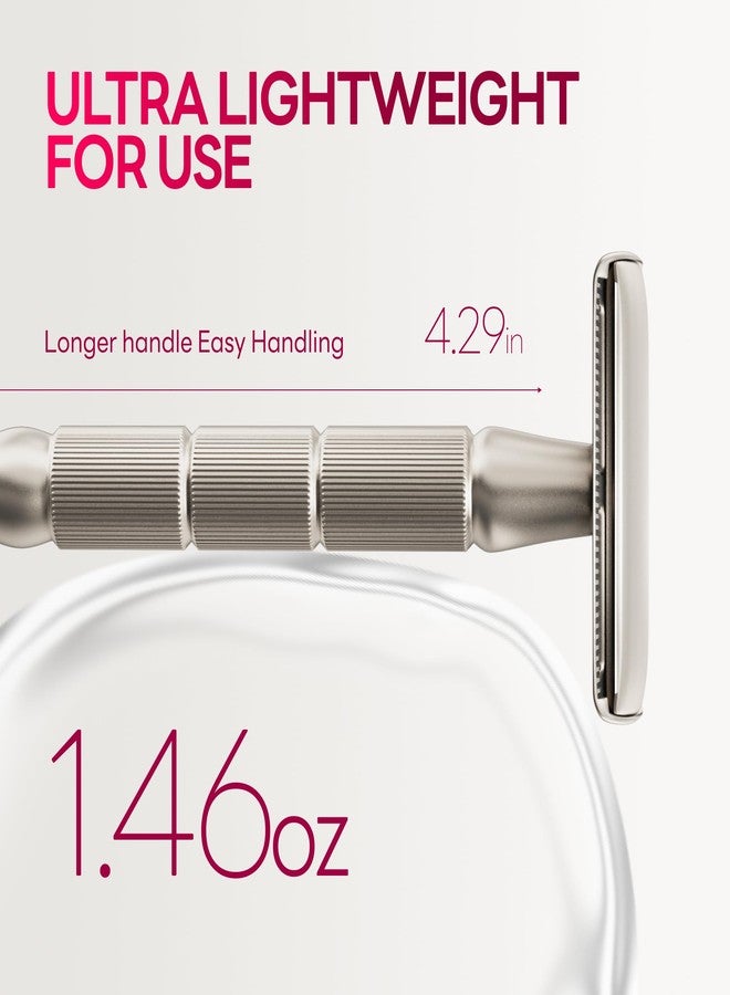 CAVEEM Double Edge Safety Razor for Women & Men, Silver Matte - Image 2
