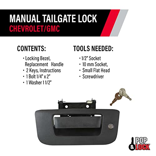Pop & Lock PL1310 Black Manual Tailgate Lock for Chevy/GMC (New Body) - Image 5