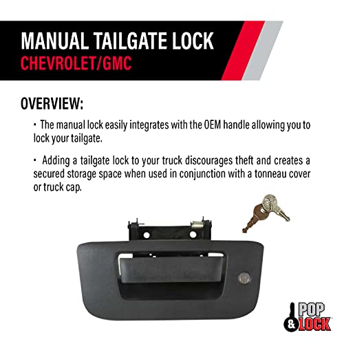 Pop & Lock PL1310 Black Manual Tailgate Lock for Chevy/GMC (New Body) - Image 4