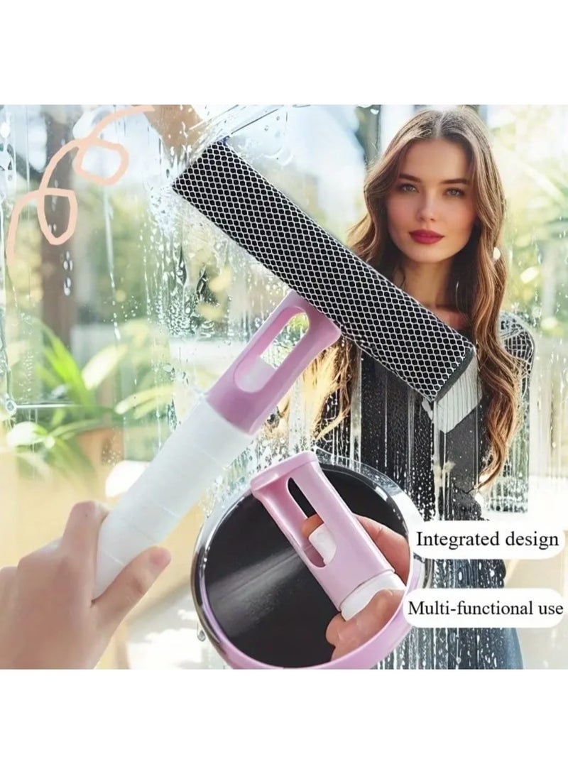 LDQ 3-in-1 High-Pressure Glass Cleaner with Adjustable Spray Nozzle & Scratch-Resistant Squeegee - Stainless Steel, Plastic & Silicone Multi-Surface Cleaning Tool for Car Windows, Bathroom Mirrors, Tile Walls - Home & Commercial Use, Windshield Cleaner, Ergonomic Design - Image 2