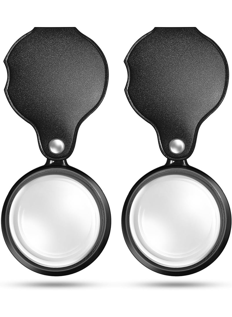 Doumalaguer 10X Folding Pocket Magnifier - Portable Loupe with Swivel Protective Cover for Reading, Jewelry, and Hobbies