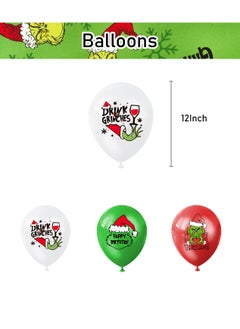 General Grinch Christmas Theme Birthday Party Decoration Grinch Flag Cake Card Balloon Spiral Charm Party  - Image 5