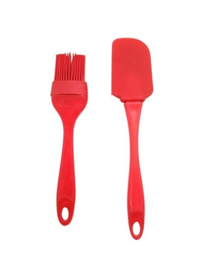 ELCHEEF Silicone Brush and Spatula - Red - Image 1