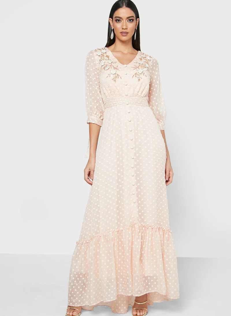 Fashion Trends by Suzy Matar Asymmetric Embellished Dress