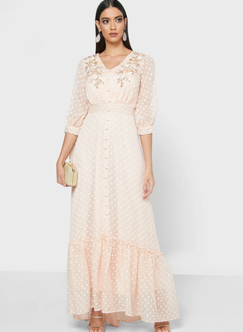 Fashion Trends by Suzy Matar Asymmetric Embellished Dress