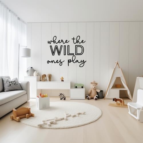 Puremigo Playroom Wall Decor, 24" XL Where The Wild Ones Play Nursery Sign Acrylic Wall Art Decoration for Kids Toddler Room Decor Boys and Girls Home Bedroom Sign (Acrylic - Black) - Image 4