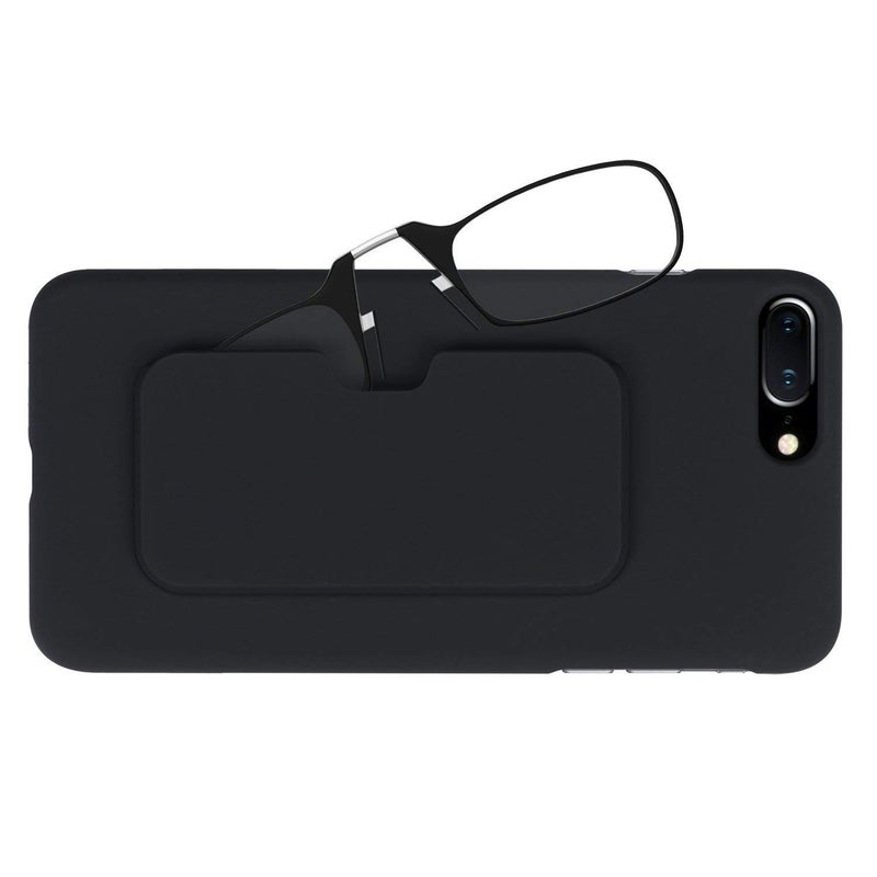 AEC Nose Resting Reading Glasses Power Full Rim Stylish Dual-Tone Plastic Frame Eyeglasses with Phone Attachable Case for Men and Women - Image 3