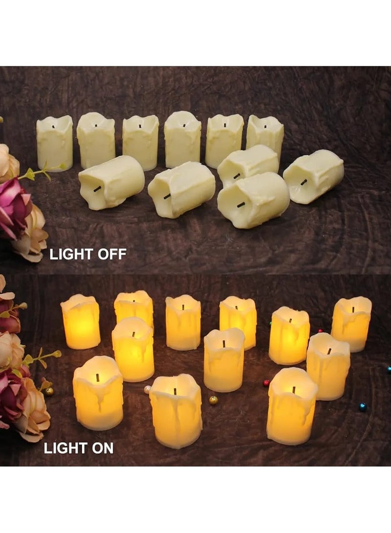 Pack of 24 LED Flameless Pillar Candles – Battery Operated Realistic Flickering Candles for Home Décor, Romantic Ambiance & Special Occasions – Safe & Smokeless  - Image 2