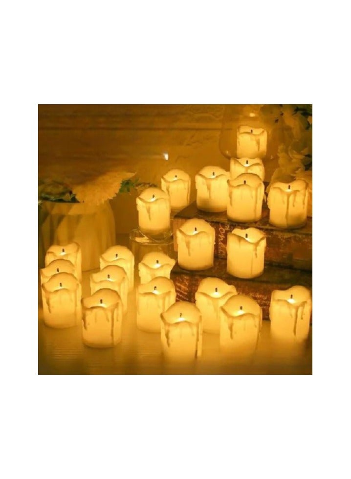 Pack of 24 LED Flameless Pillar Candles – Battery Operated Realistic Flickering Candles for Home Décor, Romantic Ambiance & Special Occasions – Safe & Smokeless  - Image 1