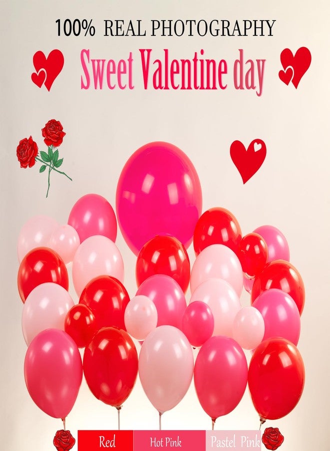 طقم قوس بالونات عيد الصداقة (Galentines Day) - بالونات باللون الأحمر والوردي الفاتح والوردي الماكرون مع بالونات على شكل قلوب وشفاه - ستائر خلفية لحفلات عيد الحب وعيد الصداقة (Galentines Day) وحفلات الذكرى السنوية للفتيات - Image 4