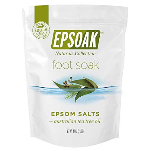 Tea Tree Oil Foot Soak with Epsoak Epsom Salt  2 Pound Value Bag  Made in The USA