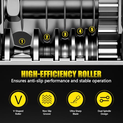 Serplex® 6-IN-1 Manual Wire Stripper Machine for Drill-Operated Wire Stripper Tool with Hand Crank 3-17mm Diameter Cable, Manual Stripping Machine Featuring 6 Tracks & 5 Carbide Blades - Image 2