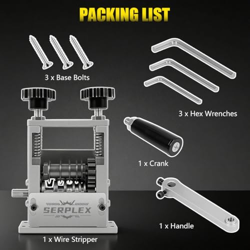 Serplex® 6-IN-1 Manual Wire Stripper Machine for Drill-Operated Wire Stripper Tool with Hand Crank 3-17mm Diameter Cable, Manual Stripping Machine Featuring 6 Tracks & 5 Carbide Blades - Image 4