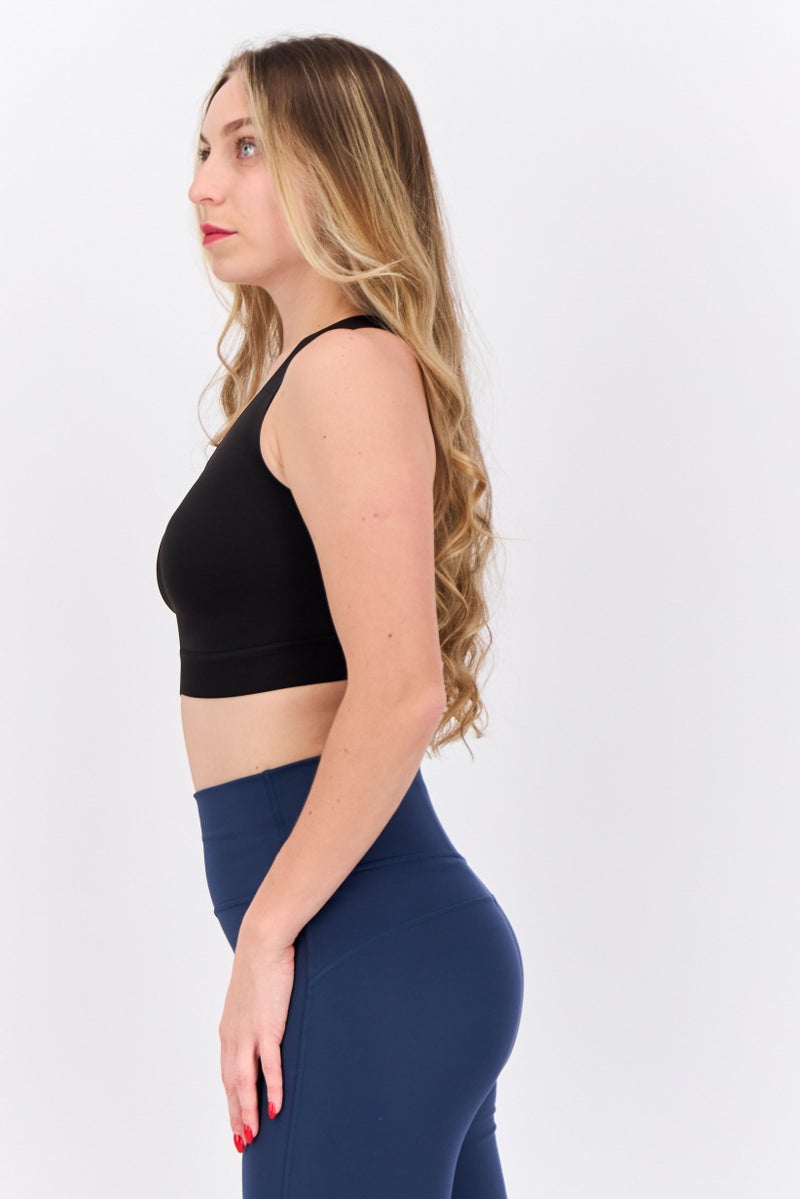 PUMA Women Brand Logo Padded Sports Bra, Black  - Image 2