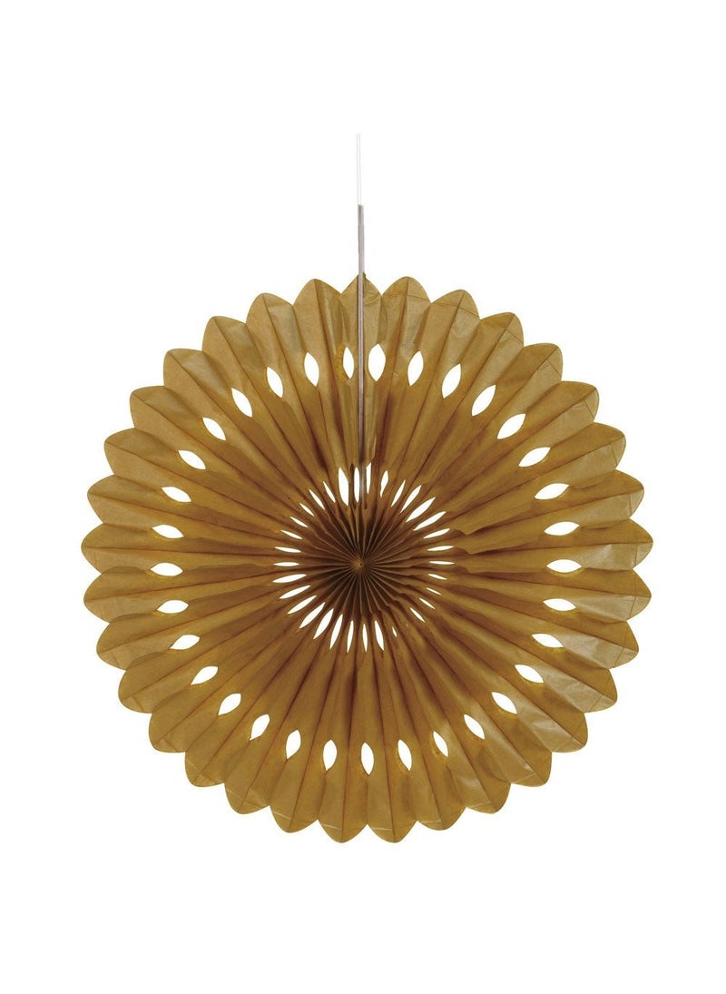 Unique Fan Honeycomb Gold Paper 40cm Hanging Decoration