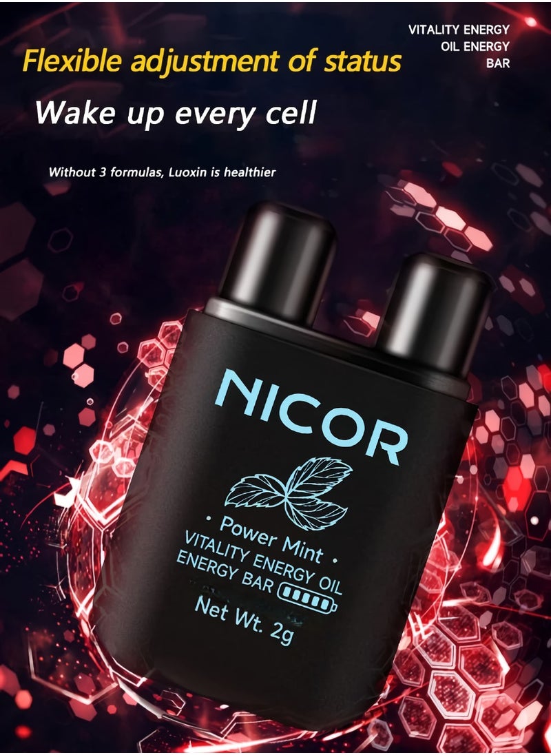 Nicor جهاز استنشاق الأنف، شريط زيت الطاقة المزدوج الثقب منشط للحيوية، جهاز استنشاق طبيعي منعش، جهاز استنشاق الأنف للعلاج بالروائح العطرية المنشط لتحسين احتقان الأنف، (قطعة واحدة، ليمون، أسود)  - Image 2