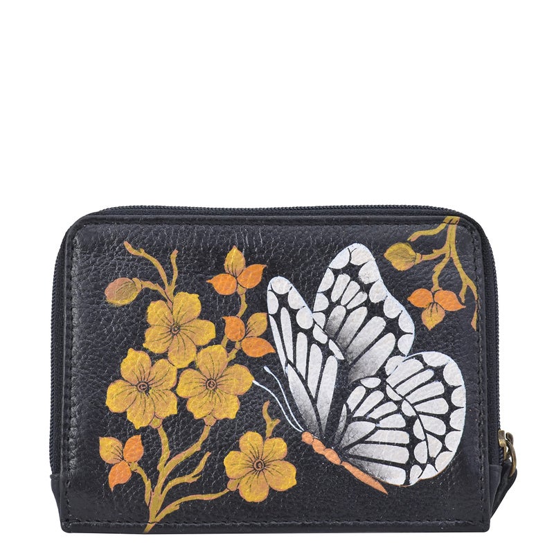 Anna by Anuschka Womens HandPainted Genuine Leather Organizer Wallet Butterfly Dusk - Image 2