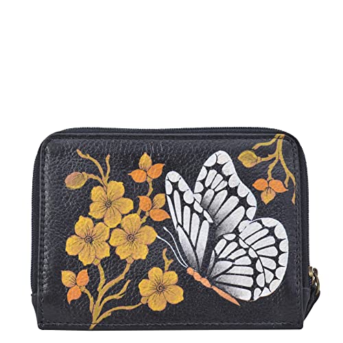 Anna by Anuschka Womens HandPainted Genuine Leather Organizer Wallet Butterfly Dusk - Image 1