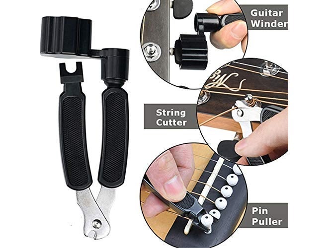 Juarez 3-In-1 Guitar String Winder And Cutter, Multifunctional Guitar String Pin Puller, Guitar Repairing and Adjustment Tool, White (JRSW200WH) - Image 2