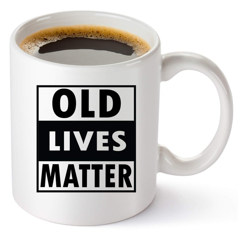 COOL AF Old Lives Matter Coffee Mug - Funny Retirement or Birthday Gifts for Men - Unique Gag Gifts for Dad, Grandpa, Old Man, or Senior Citizen - 11oz Coffee Cup For Men and Women - Image 1
