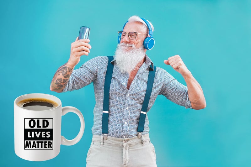 COOL AF Old Lives Matter Coffee Mug - Funny Retirement or Birthday Gifts for Men - Unique Gag Gifts for Dad, Grandpa, Old Man, or Senior Citizen - 11oz Coffee Cup For Men and Women - Image 3