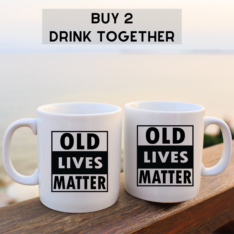 COOL AF Old Lives Matter Coffee Mug - Funny Retirement or Birthday Gifts for Men - Unique Gag Gifts for Dad, Grandpa, Old Man, or Senior Citizen - 11oz Coffee Cup For Men and Women - Image 4