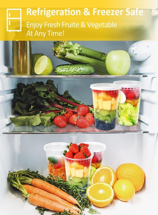 SHOPDAY Deli-Containers-with-Lids-32 Oz 50 Sets - Plastic-Food-Storage-Containers-with-Airtight-Lids, Freezer-Containers-for-Meal-Prep, Soup-Container-for-Overnight Oats, To-Go-Container - Image 4