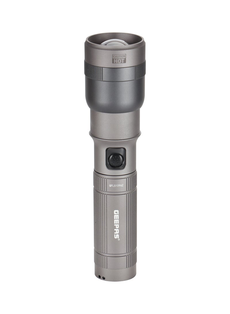 GEEPAS Zoomable LED Flashlight 30W | Perfect for Indoor and Outdoor Use, 10 Hours Continuous Working | Battery Level Indicator and Power Reminder, Lithium Battery, 2000 Lumens | GFL51096Z - Image 1