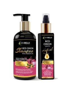 MAXBELLA Anti Hair Fall Express Spa Range With Onion Hair Oil + Onion Shampoo For Hair Fall Control (2 Items In The Set)  - Image 1