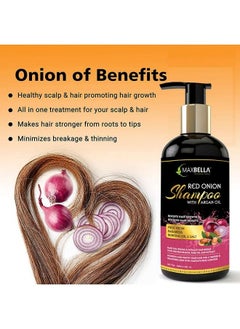 MAXBELLA Anti Hair Fall Express Spa Range With Onion Hair Oil + Onion Shampoo For Hair Fall Control (2 Items In The Set)  - Image 4