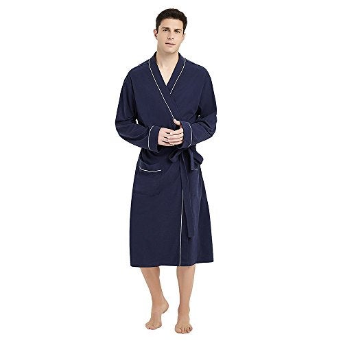 U2SKIIN روب قطن للرجال من U2SKIIN خفيف الوزن (أزرق داكن، 2XL/3XL) - Image 1