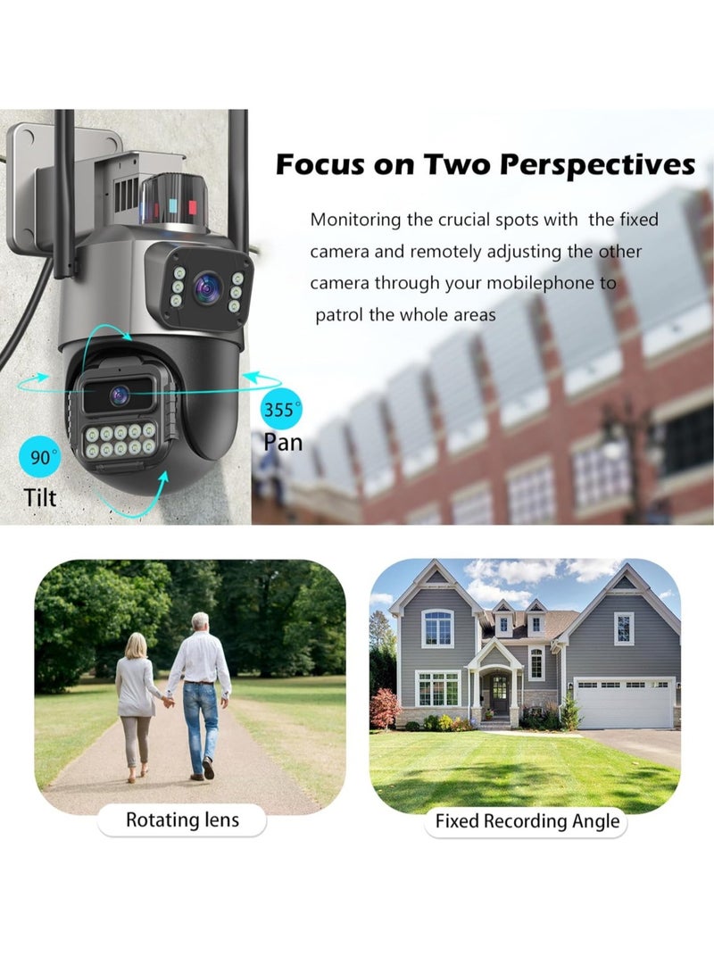General 6 MP outdoor security camera, dual-lens outdoor camera for wired home security, IP66 waterproof, AI tracking, light alarm, color night  - Image 3