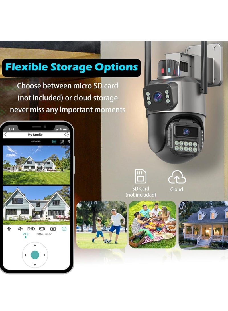 General 6 MP outdoor security camera, dual-lens outdoor camera for wired home security, IP66 waterproof, AI tracking, light alarm, color night  - Image 4