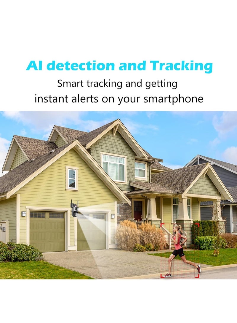 General 6 MP outdoor security camera, dual-lens outdoor camera for wired home security, IP66 waterproof, AI tracking, light alarm, color night  - Image 5