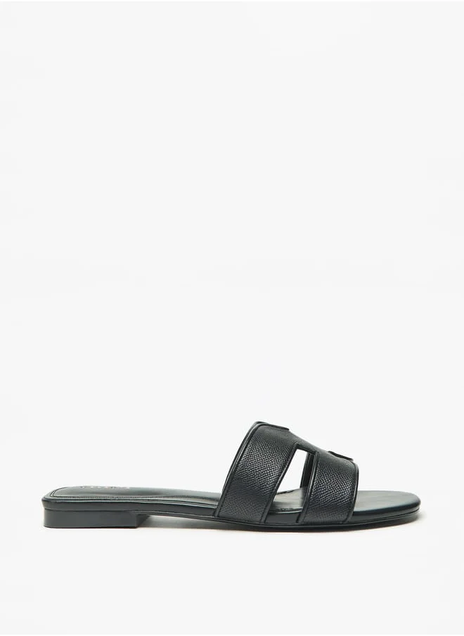 Celeste Womens Textured Slip-On Flat Sandals