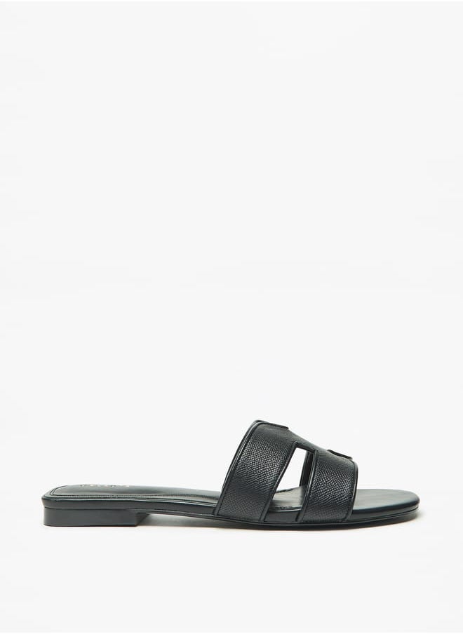 Celeste Womens Textured Slip-On Flat Sandals  - Image 3