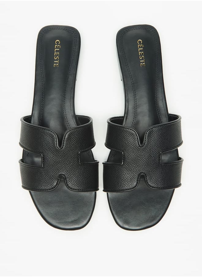 Celeste Womens Textured Slip-On Flat Sandals  - Image 1