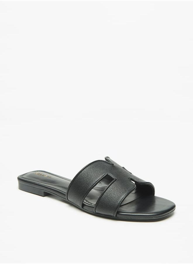 Celeste Womens Textured Slip-On Flat Sandals  - Image 2