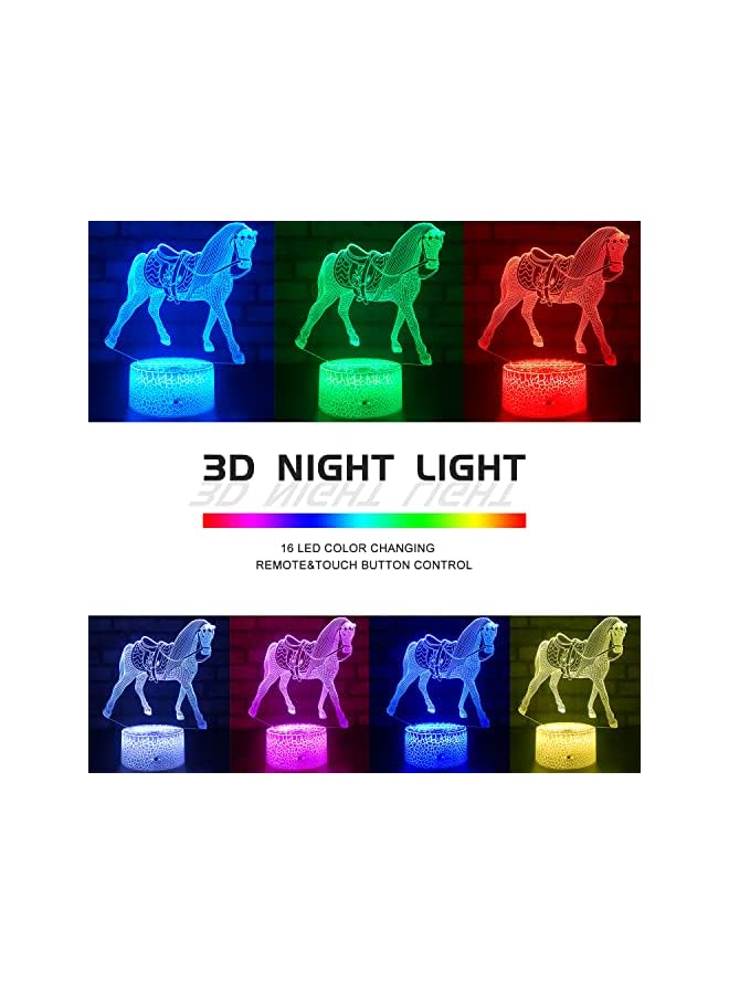 The Bros هدايا الخيول للفتيات، مصباح خيول ليلي لغرفة الأطفال 16 لون متغير مع جهاز تحكم عن بعد، ألعاب خيول لمسة ذكية هدايا عيد ميلاد للفتيات من عمر 3 إلى 12 سنة - Image 3