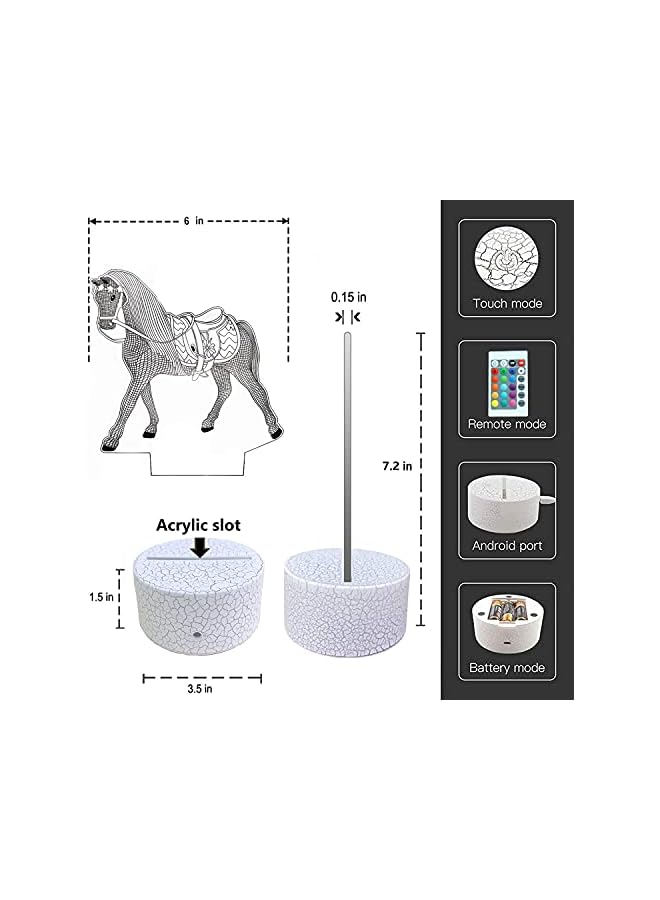 The Bros هدايا الخيول للفتيات، مصباح خيول ليلي لغرفة الأطفال 16 لون متغير مع جهاز تحكم عن بعد، ألعاب خيول لمسة ذكية هدايا عيد ميلاد للفتيات من عمر 3 إلى 12 سنة - Image 5