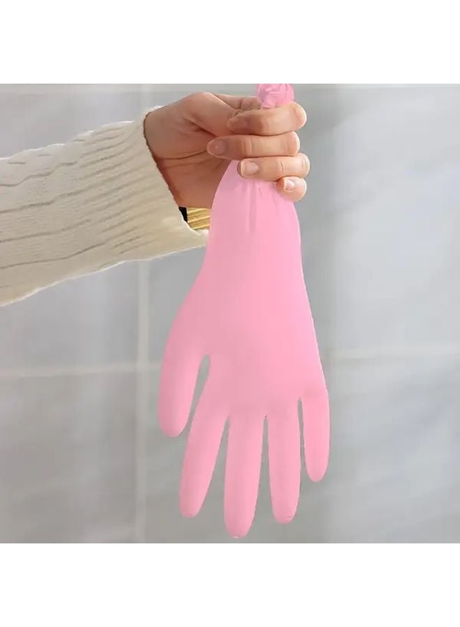 Sakura Pink M 30 Pack Powder Free Nitrile Cleaning Gloves Waterproof Durable - Image 5
