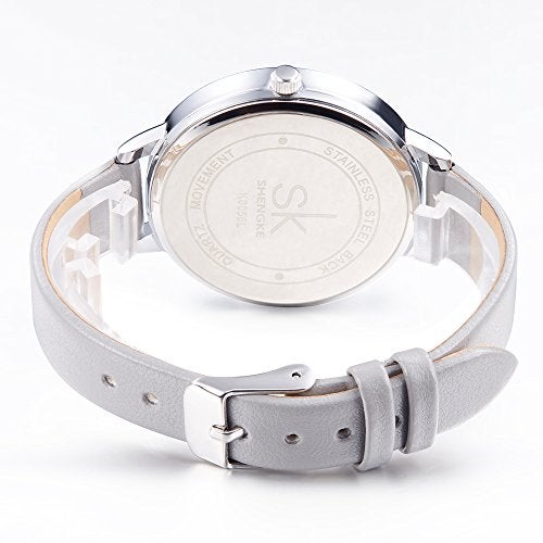 SHENGKE Women Watches Leather Band Luxury Quartz Watches Ladies Wristwatch Relogio Feminino - Image 4
