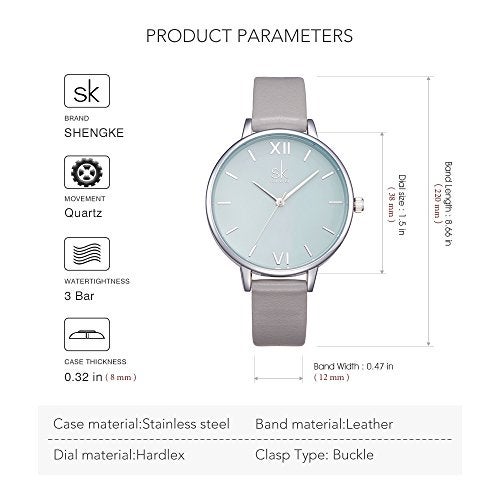 SHENGKE Women Watches Leather Band Luxury Quartz Watches Ladies Wristwatch Relogio Feminino - Image 5