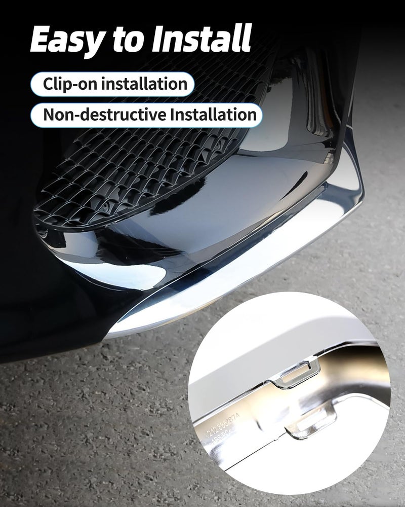 TZYSZDB Front Bumper Chrome Trim Molding Compatible with Mercedes Benz E-Class Sedan 2014-2016 W212 E250 E350 E400 E500 E550 (Passenger's Side/Right Side: A2128852874) - Image 4