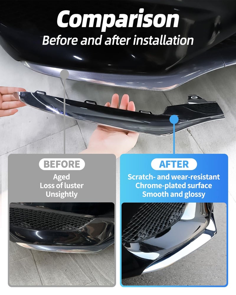 TZYSZDB Front Bumper Chrome Trim Molding Compatible with Mercedes Benz E-Class Sedan 2014-2016 W212 E250 E350 E400 E500 E550 (Passenger's Side/Right Side: A2128852874) - Image 5