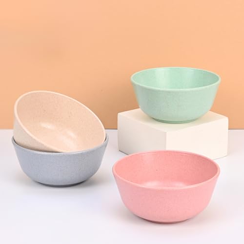 Eha Earth-Friendly Set of 4 Small Curry Bowls for Kitchen | 175 ml | Made with Bamboo Fibers & Rice Husk| Microwave Safe Bowl Set | for Hot & Cold Serving Bowls | Multicolor - Image 1