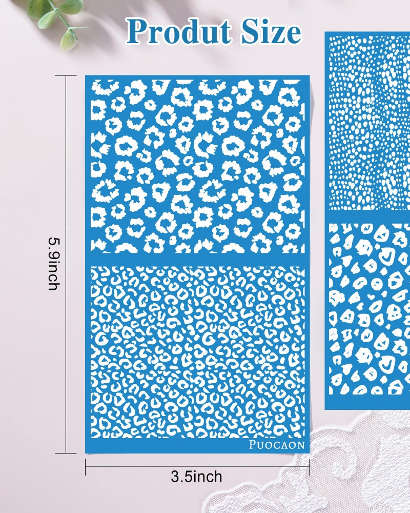 Puocaon Polymer Clay Stencils - 10 Pc Animal Stencils, Leopard & Zebra Snake Designs for Polymer Clay Earrings - Image 2