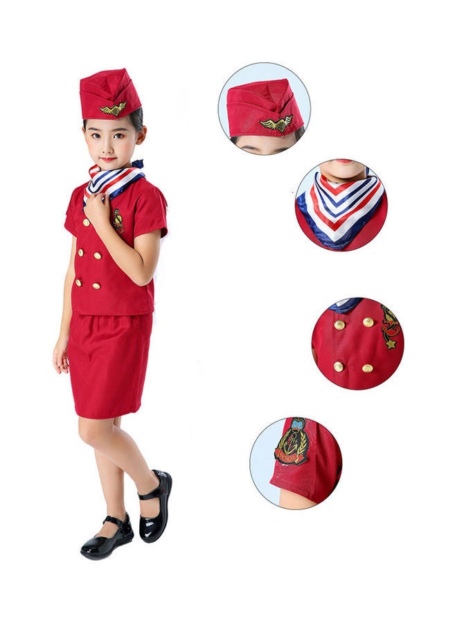 NIBEMINENT Children's Flight Attendant Clothes Little Pilot Cosplay Costume Set 110cm - Image 2