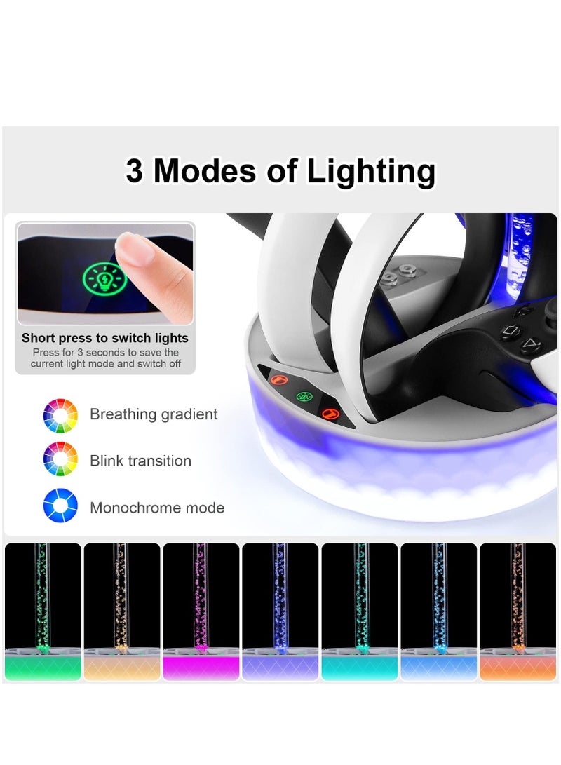 Y&D Charging Station for PS VR2, Enhanced Stand Dock Playstation VR2 with RGB Light, Headset Display Stand, Controller Mount and 4 Magnetic Adapters  - Image 4